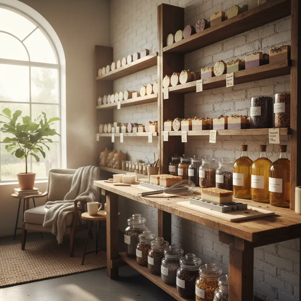 Innenraum des Seifenateliers